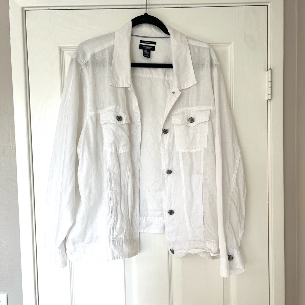 Classic Jones New York White Linen Jacket